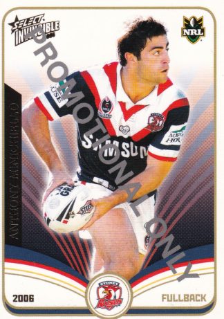 2006 NRL Invincible Promotional Card - Base 148 Anthony Minichiello Sydney Roosters