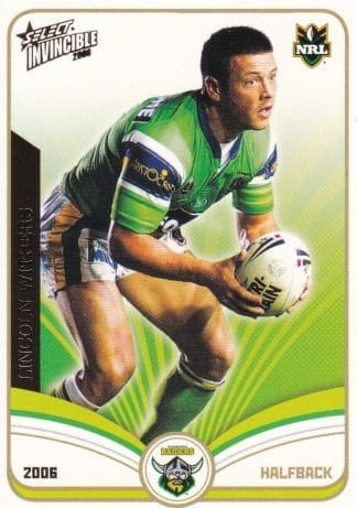 2006 NRL Invincible Common Card - Base 030 Lincoln Withers Canberra Raiders