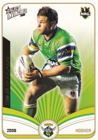 2006 NRL Invincible Common Card - Base 031 Simon Woolford Canberra Raiders