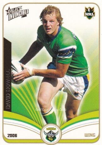 2006 NRL Invincible Common Card - Base 036 David Howell Canberra Raiders