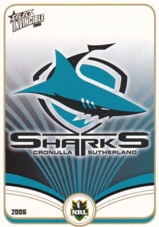 2006 NRL Invincible Common Card - Base 039 Cronulla Sharks Logo