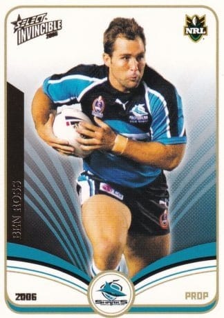 2006 NRL Invincible Common Card - Base 044 Ben Ross Cronulla Sharks