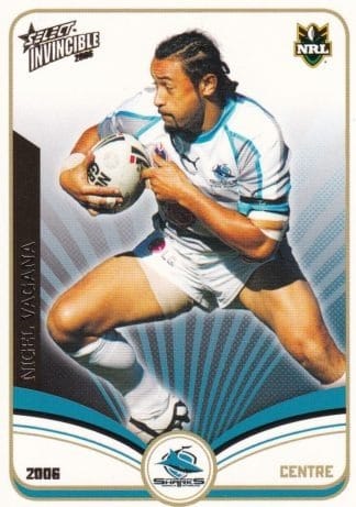 2006 NRL Invincible Common Card - Base 048 Nigel Vagana Cronulla Sharks