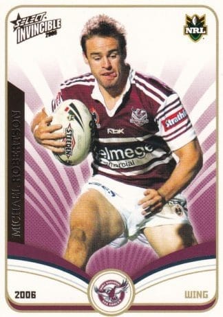 2006 NRL Invincible Common Card - Base 059 Michael Robertson Manly Sea Eagles