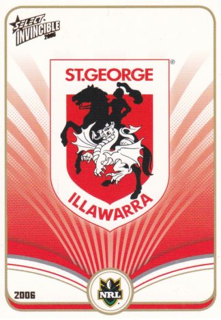 2006 NRL Invincible Common Card - Base 123 St George Dragons Logo