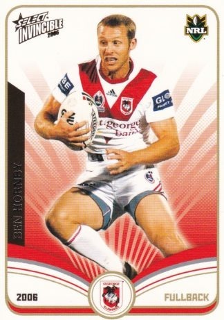 2006 NRL Invincible Common Card - Base 124 Ben Hornby St George Dragons