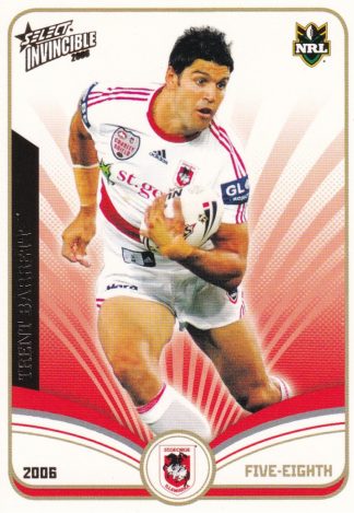 2006 NRL Invincible Common Card - Base 125 Trent Barrett St George Dragons