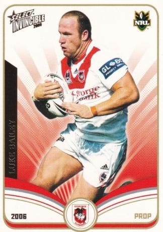 2006 NRL Invincible Common Card - Base 128 Luke Bailey St George Dragons