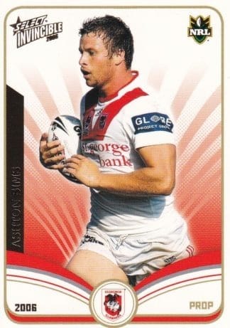 2006 NRL Invincible Common Card - Base 132 Ashton Sims St George Dragons