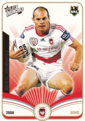 2006 NRL Invincible Common Card - Base 133 Reece Simmonds St George Dragons