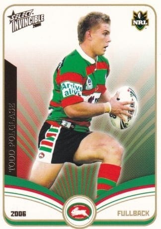 2006 NRL Invincible Common Card - Base 136 Todd Polglase South Sydney Rabbitohs