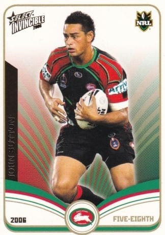 2006 NRL Invincible Common Card - Base 137 John Sutton South Sydney Rabbitohs