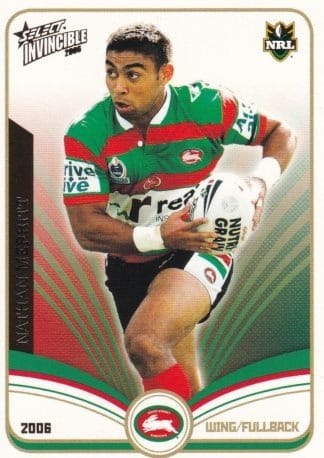 2006 NRL Invincible Common Card - Base 143 Nathan Merritt South Sydney Rabbitohs