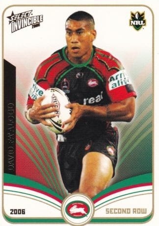 2006 NRL Invincible Common Card - Base 146 David Fa'alogo South Sydney Rabbitohs