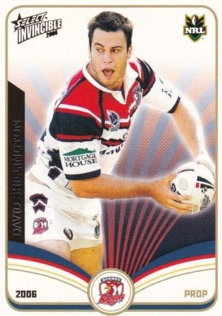 2006 NRL Invincible Common Card - Base 158 David Shillington Sydney Roosters