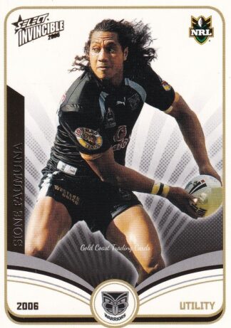 2006 NRL Invincible Common Card - Base 168 Sione Faumuina New Zealand Warriors