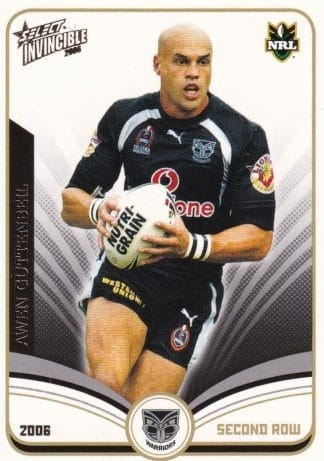 2006 NRL Invincible Common Card - Base 169 Awen Guttenbeil New Zealand Warriors