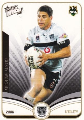 2006 NRL Invincible Common Card - Base 170 George Gatis New Zealand Warriors