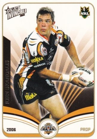 2006 NRL Invincible Common Card - Base 176 John Skandalis Wests Tigers