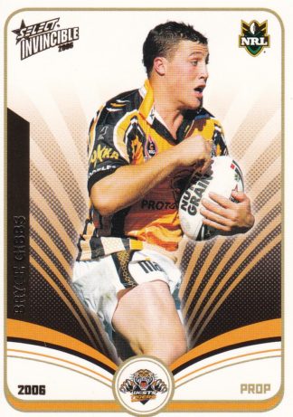 2006 NRL Invincible Common Card - Base 178 Bryce Gibbs Wests Tigers