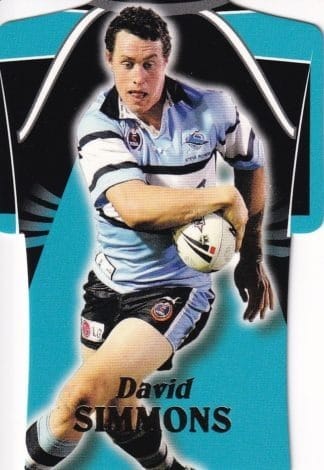 2006 NRL Invincible Die Cut Jersey - DC19 David Simmons Cronulla Sharks