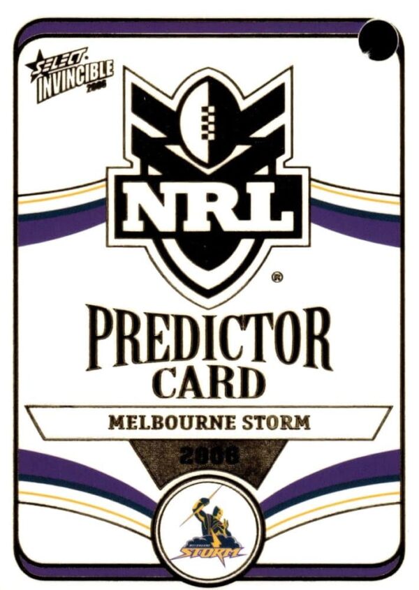 2006 NRL Invincible League Leader - CC06 Cameron Smith Melbourne Storm - Image 2