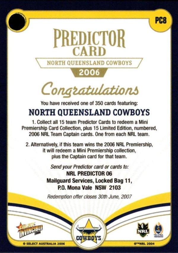 2006 NRL Invincible League Leader - CC08 Travis Norton North Qld Cowboys - Image 3
