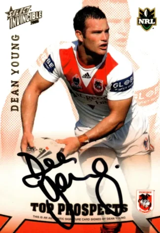 2006 NRL Invincible Top Prospect Signature - TP06 Dean Young St George Dragons