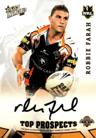 2006 NRL Invincible Top Prospect Signature - TP09 Robbie Farah Wests Tigers