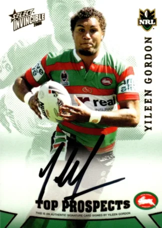 2006 NRL Invincible Top Prospect Signature - TP10 Yileen Gordon South Sydney Rabbitohs