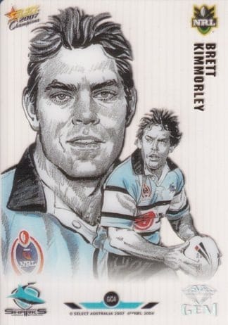 2007 NRL Champions Star Gem - GC04 Brett Kimmorley Cronulla Sharks