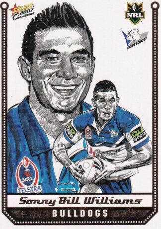 2007 NRL Champions Sketch Card - SK03 Sonny Bill Williams Canterbury Bulldogs
