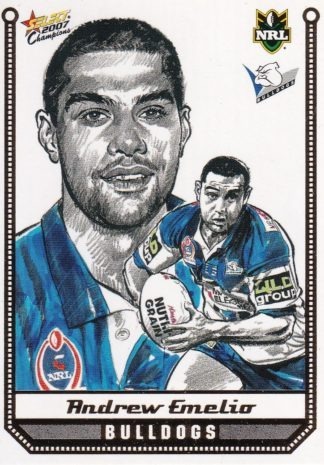 2007 NRL Champions Sketch Card - SK04 Andrew Emelio Canterbury Bulldogs