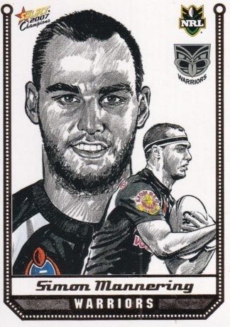2007 NRL Champions Sketch Card - SK30 Simon Mannering Warriors