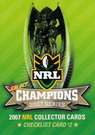 2007 NRL Champions Common Card - Base 002 Checklist #2