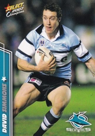 2007 NRL Champions Common Card - Base 042 David Simmons Cronulla Sharks