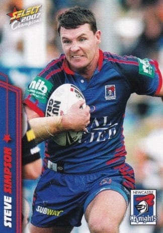 2007 NRL Champions Common Card - Base 096 Steve Simpson Newcastle Knights
