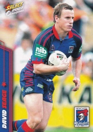 2007 NRL Champions Common Card - Base 099 David Seage Newcastle Knights
