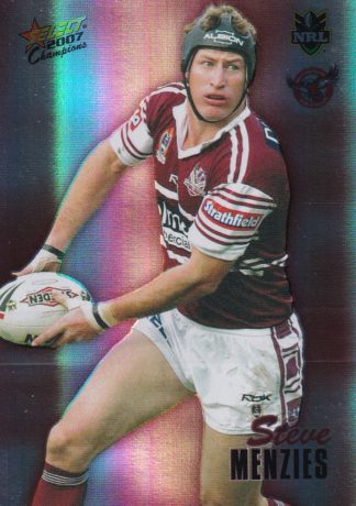 2007 NRL Champions Holofoil Parallel - HF072 Steve Menzies Manly Sea Eagles
