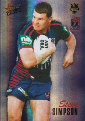 2007 NRL Champions Holofoil Parallel - HF095 Steve Simpson Newcastle Knights