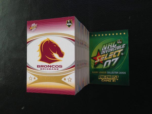 2007 NRL Invincible Base Set - 195 Common Cards