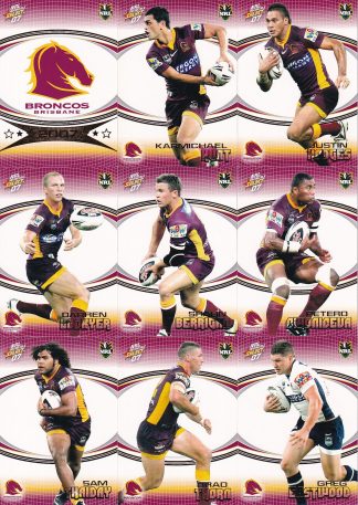 2007 NRL Invincible Base Team Set - Brisbane Broncos