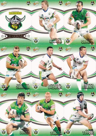 2007 NRL Invincible Base Team Set - Canberra Raiders