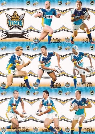 2007 NRL Invincible Base Team Set - Gold Coast Titans