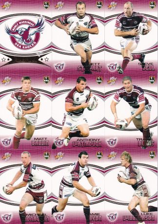 2007 NRL Invincible Base Team Set - Manly Sea Eagles
