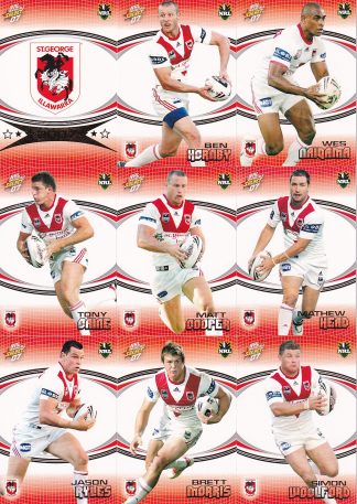 2007 NRL Invincible Base Team Set - St George Dragons