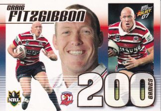 2007 NRL Invincible Case Card - CC9 Craig Fitzgibbon Sydney Roosters