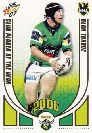 2007 NRL Invincible Club Player Of The Year - CP03 Alan Tongue Canberra Raiders