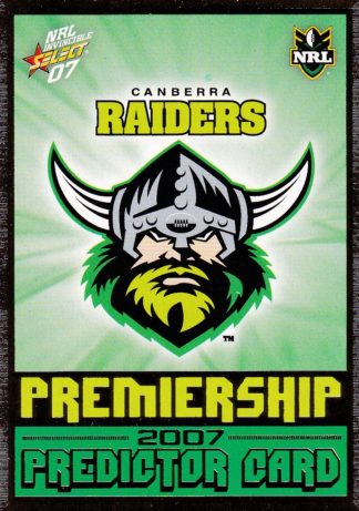 2007 NRL Invincible Premiership Predictor - P03 Canberra Raiders