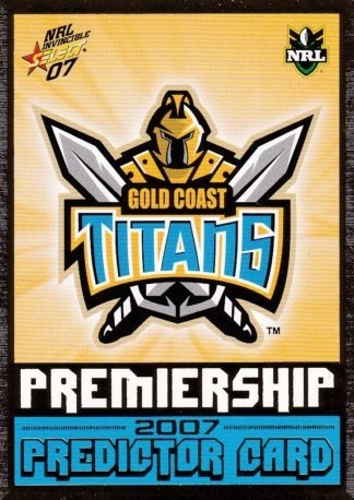 2007 NRL Invincible Premiership Predictor - P05 Gold Coast Titans